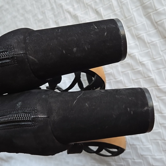 Vince Camuto Mindie Elegant Black Lace Up Heels Office Minimalist Summer Shoes - Picture 12 of 13